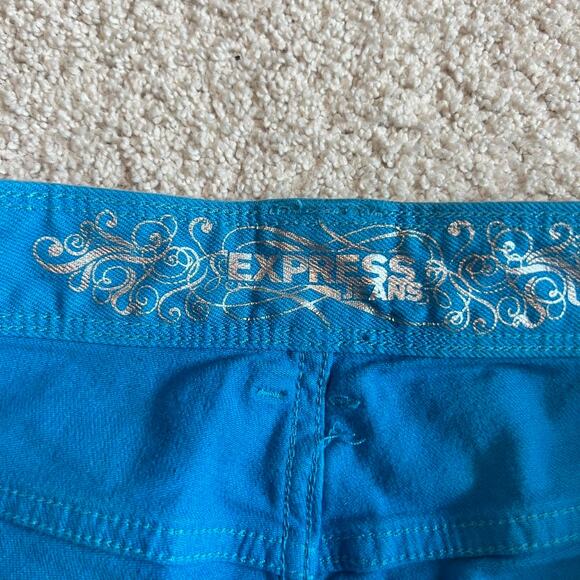 Express bright blue low rise mini shorts - Picture 3 of 4
